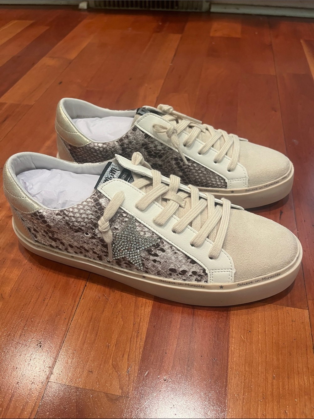 NWT Mi.iM Gaby Star Sneakers - Snake Print Suede